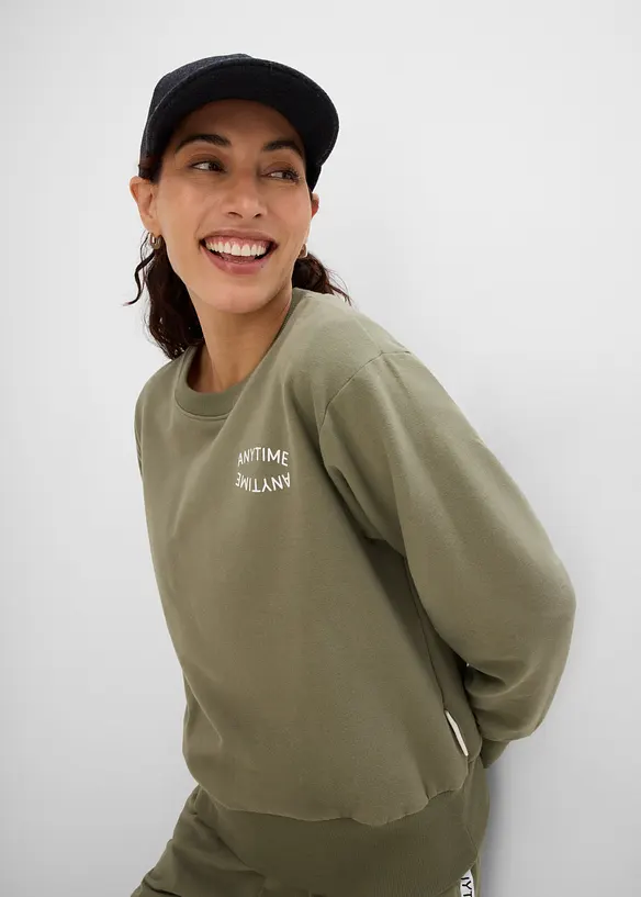 Felpa oversize in misto cotone morbido, bonprix