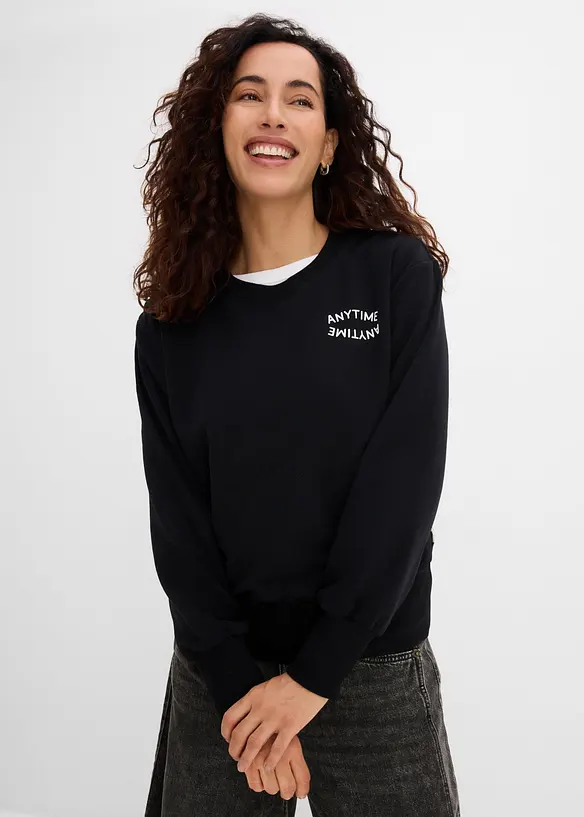 Felpa oversize in misto cotone morbido, bonprix