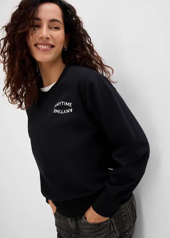 Felpa oversize in misto cotone morbido, bonprix