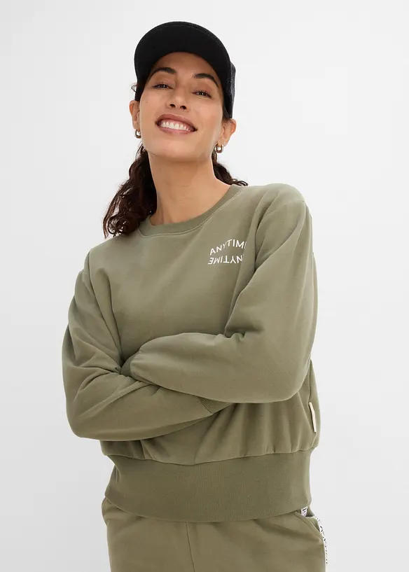 Felpa oversize in misto cotone morbido, bonprix