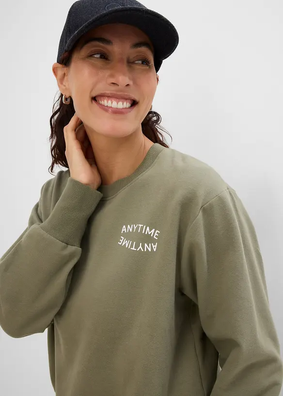 Felpa oversize in misto cotone morbido, bonprix