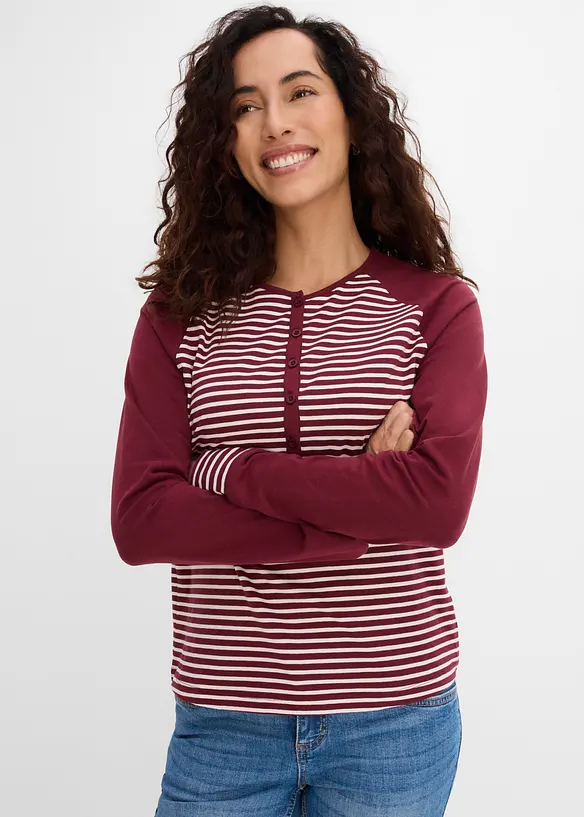 Maglia in misto cotone biologico elasticizzato con maniche raglan, bonprix