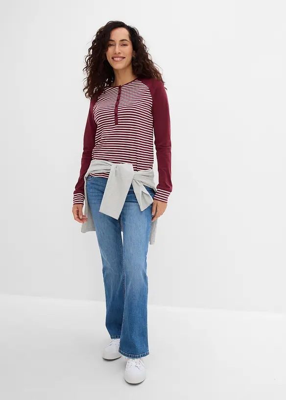 Maglia in misto cotone biologico elasticizzato con maniche raglan, bonprix