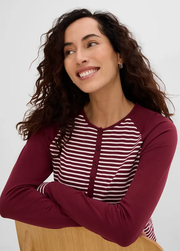 Maglia in misto cotone biologico elasticizzato con maniche raglan, bonprix