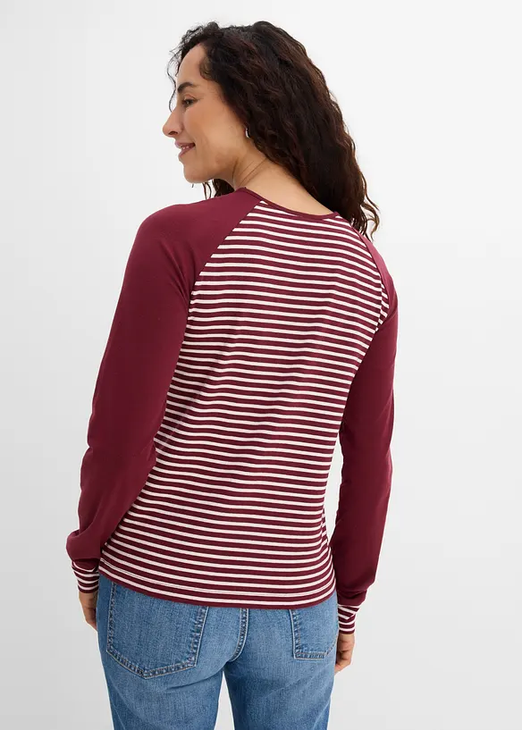 Maglia in misto cotone biologico elasticizzato con maniche raglan, bonprix