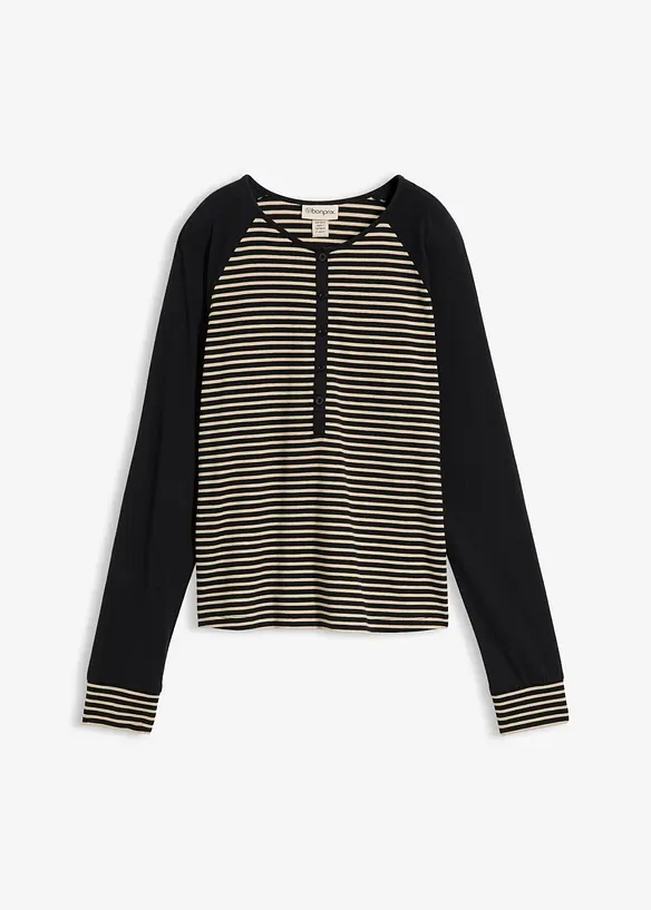 Maglia in misto cotone biologico elasticizzato con maniche raglan, bonprix
