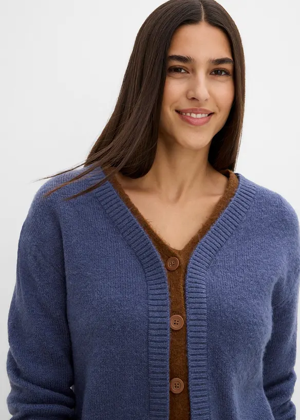 Cardigan con inserti a contrasto, bonprix