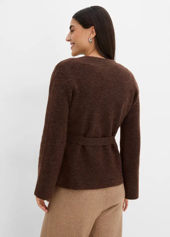 Cardigan con cintura da annodare, bonprix