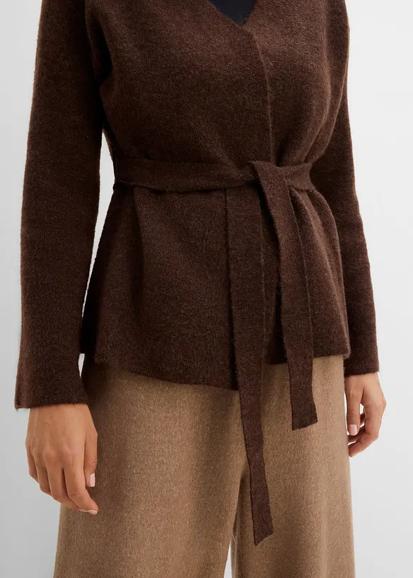 Cardigan con cintura da annodare, bonprix