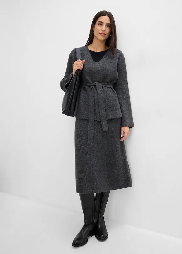 Cardigan con cintura da annodare, bonprix