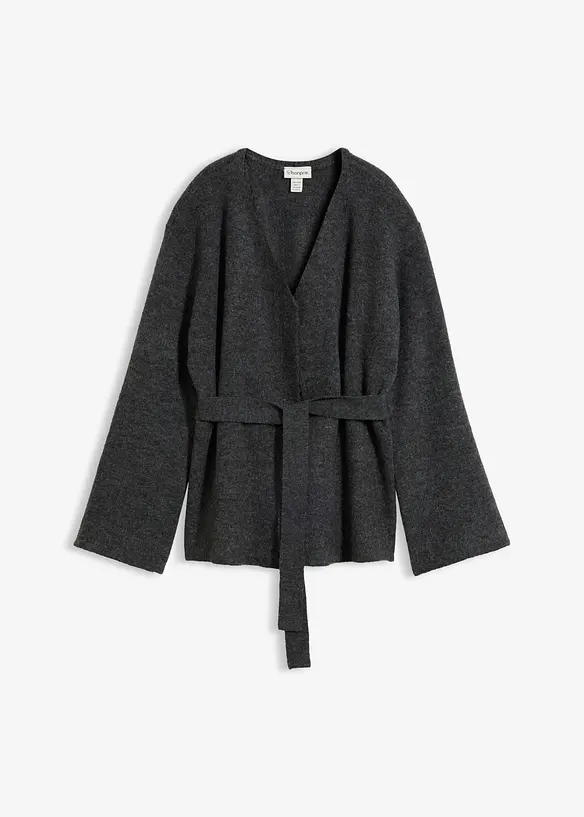 Cardigan con cintura da annodare, bonprix