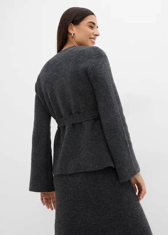 Cardigan con cintura da annodare, bonprix