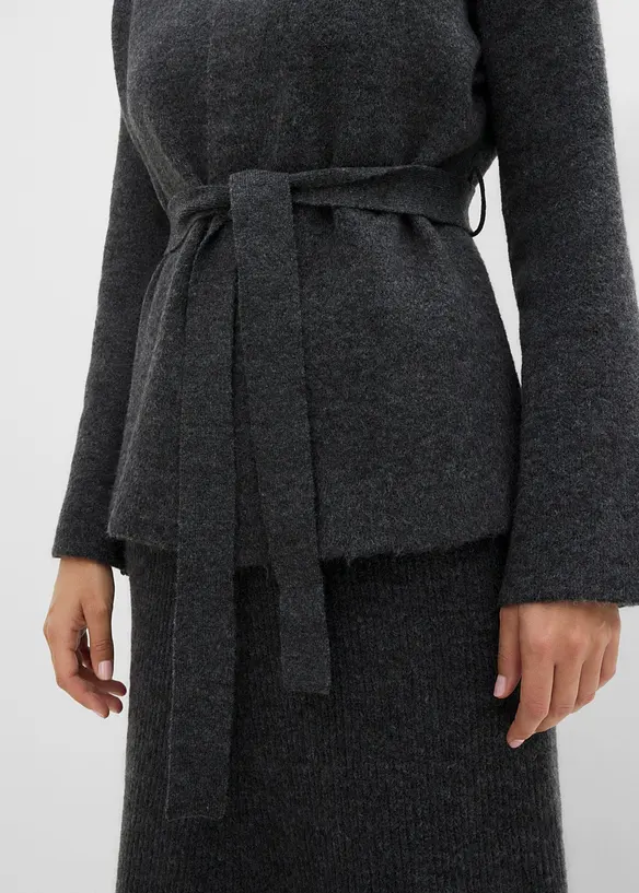 Cardigan con cintura da annodare, bonprix