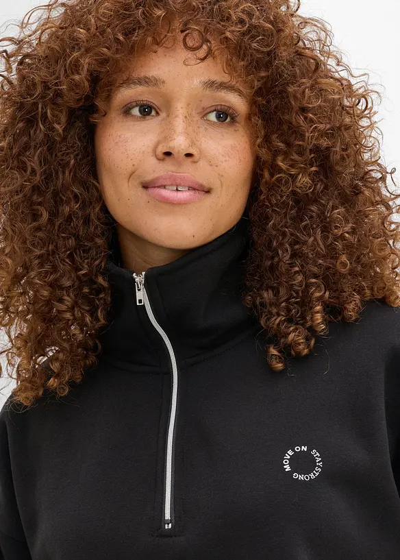 Felpa termica con zip, asciugatura rapida, bonprix