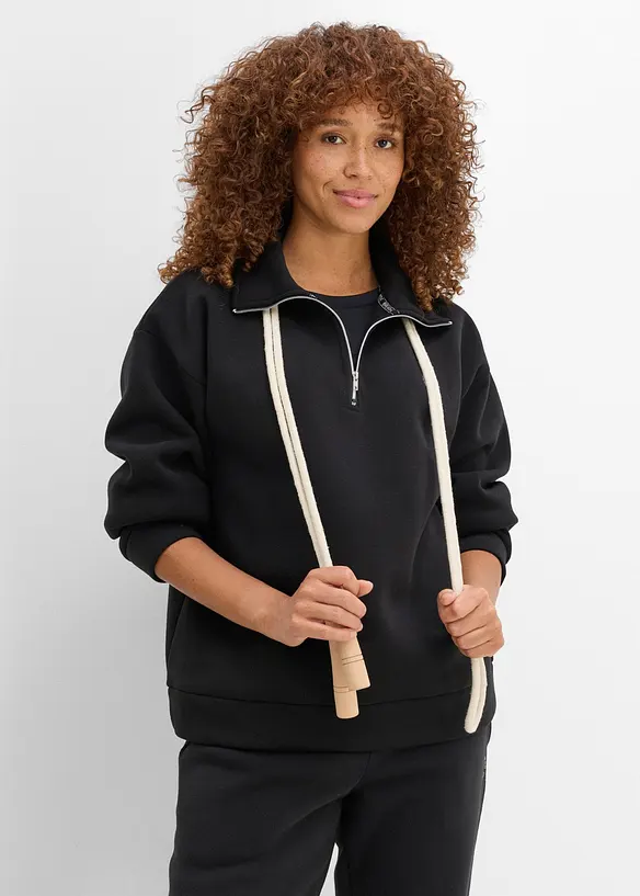 Felpa termica con zip, asciugatura rapida, bonprix