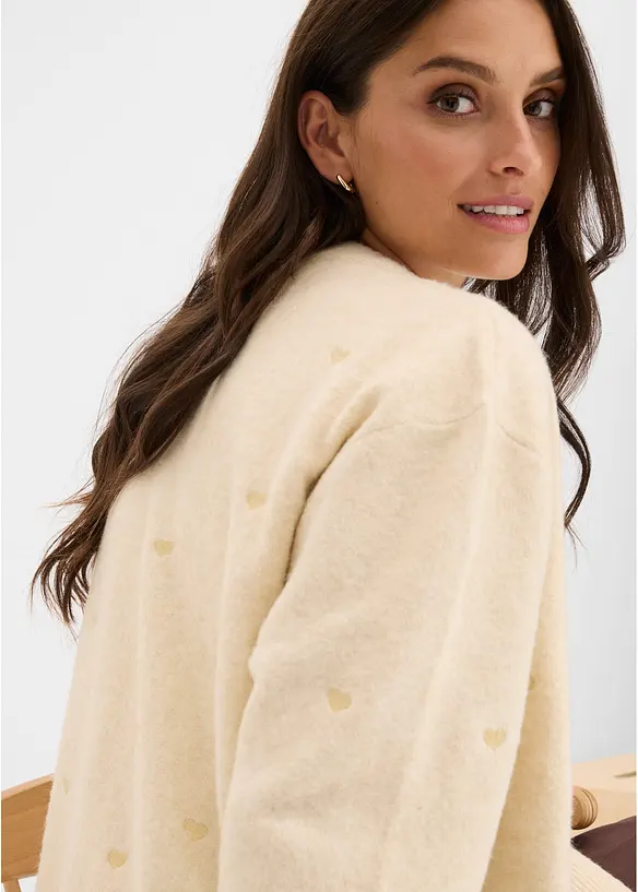 Cardigan con cuoricini, bonprix