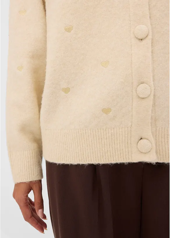Cardigan con cuoricini, bonprix