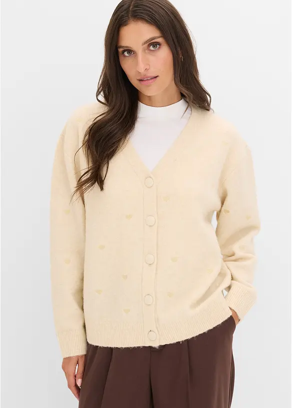 Cardigan con cuoricini, bonprix
