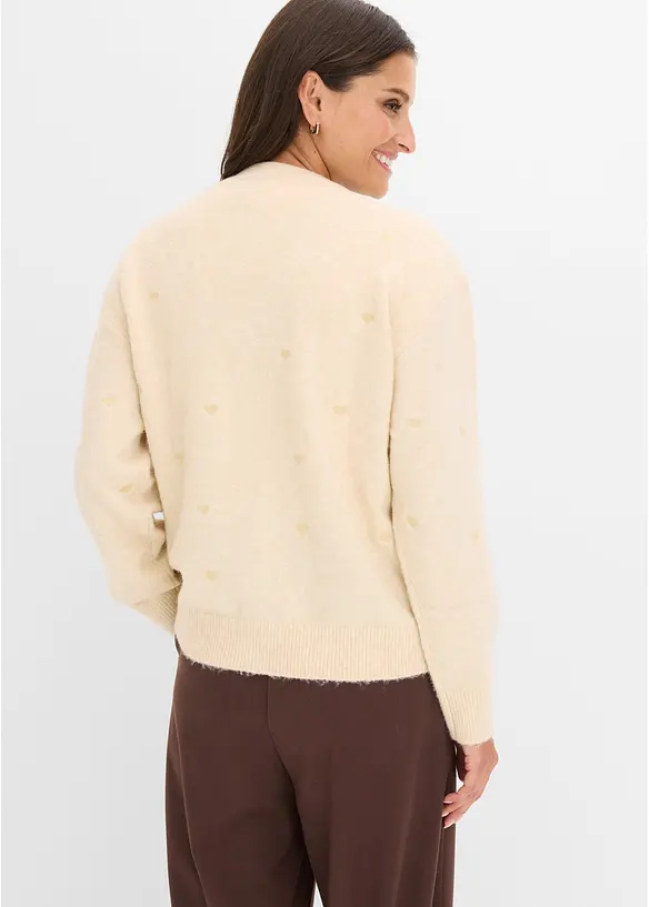 Cardigan con cuoricini, bonprix