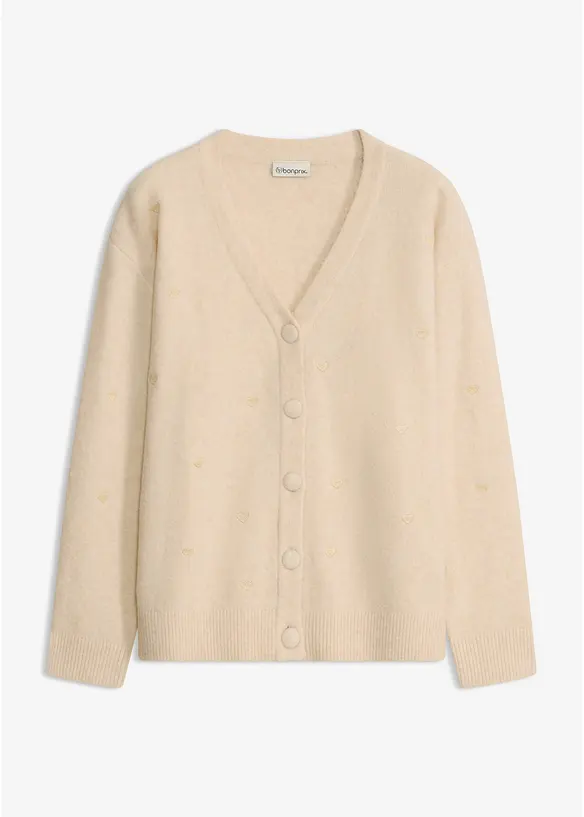 Cardigan con cuoricini, bonprix