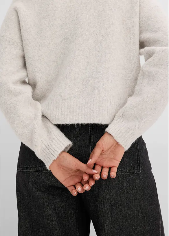 Maglione con applicazione e percentuale di lana, bonprix