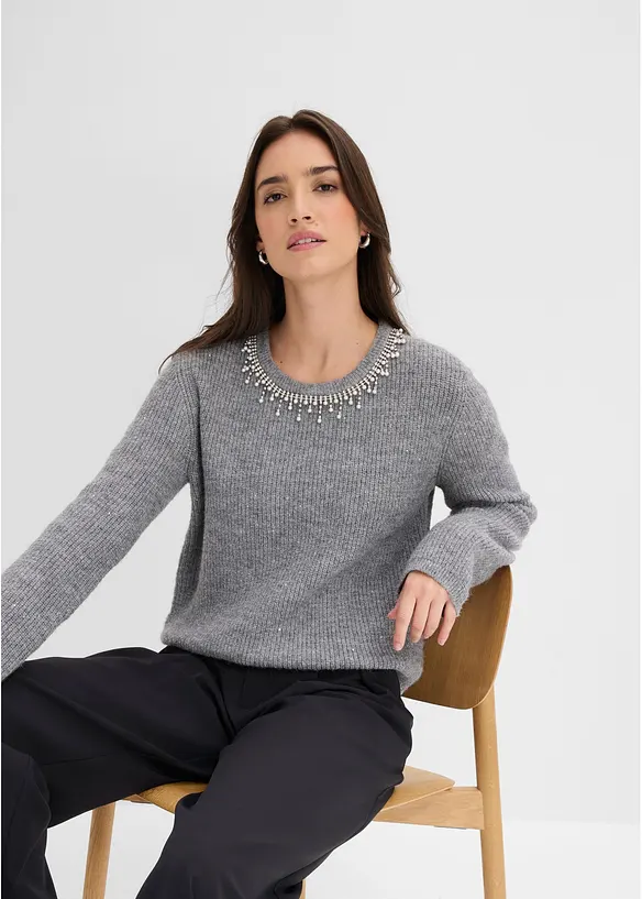 Maglione con applicazione, bonprix