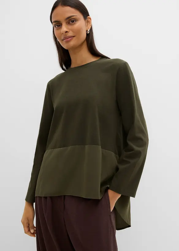 Maglia a maniche lunghe in materiali misti, bonprix