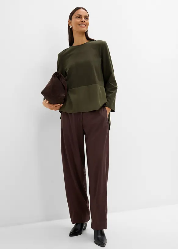 Maglia a maniche lunghe in materiali misti, bonprix