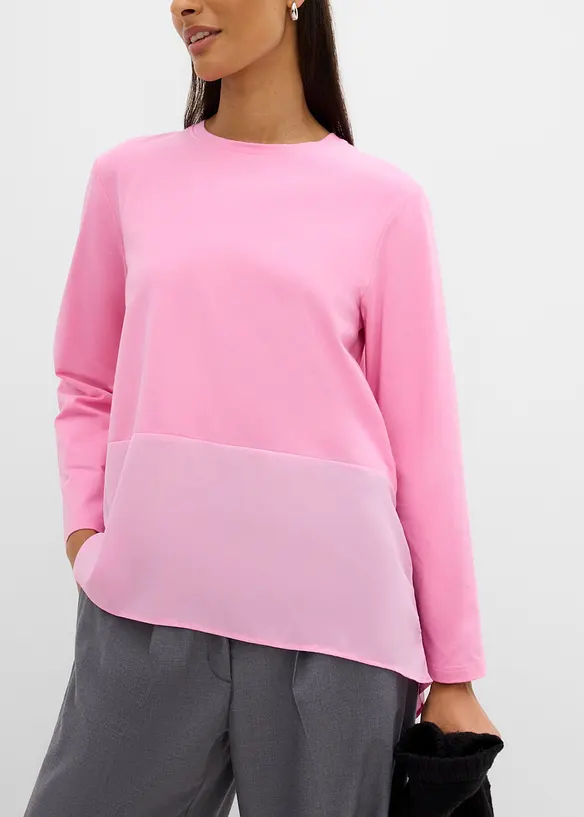 Maglia a maniche lunghe in materiali misti, bonprix