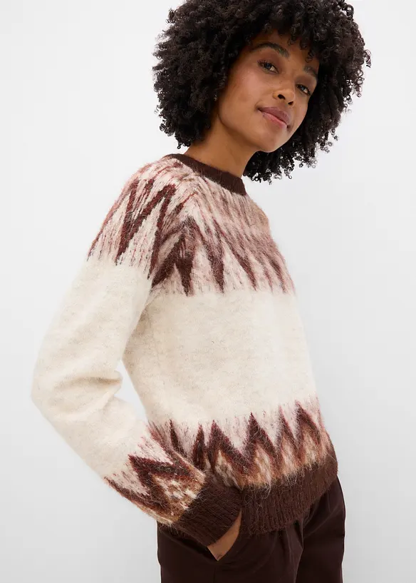 Maglione con motivo nordico, bonprix