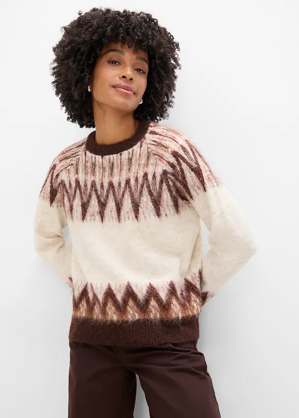 Maglione con motivo nordico, bonprix