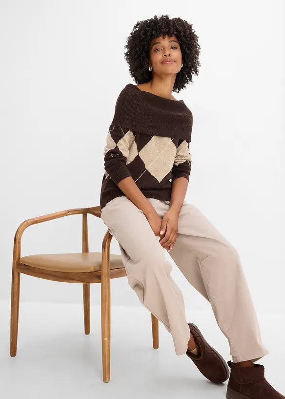 Maglione con spalle scoperte, bonprix