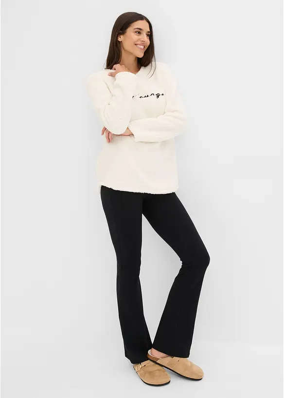 Tuta da casa in pile teddy con leggings, bonprix