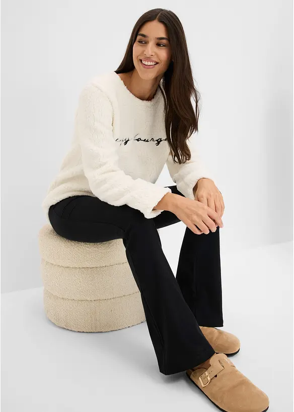 Tuta da casa in pile teddy con leggings, bonprix