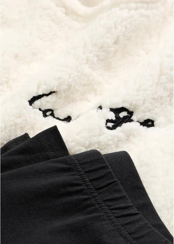 Tuta da casa in pile teddy con leggings, bonprix