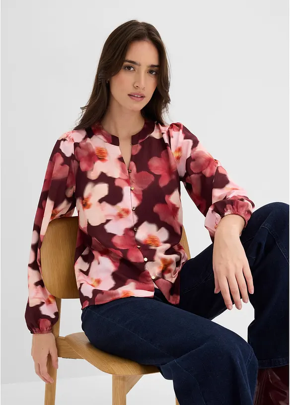 Blusa in cr&ecirc;pe strutturato, bonprix