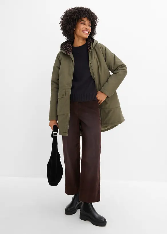 Parka con pile teddy, bonprix