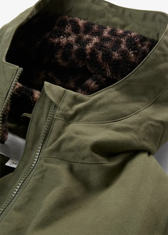 Parka con pile teddy, bonprix