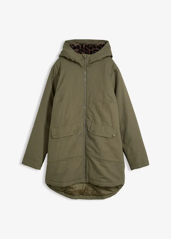 Parka con pile teddy, bonprix