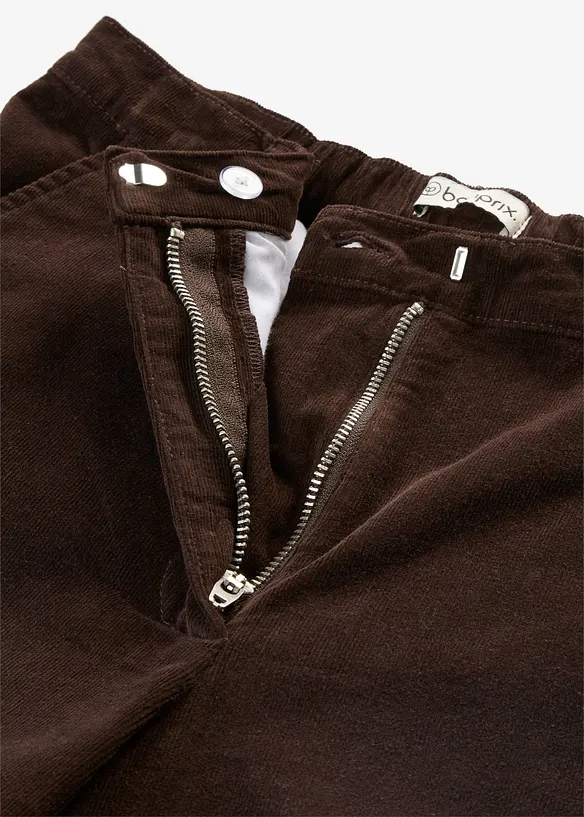 Pantaloni in velluto a coste di misto cotone, vita alta, bonprix