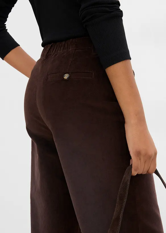 Pantaloni in velluto a coste di misto cotone, vita alta, bonprix
