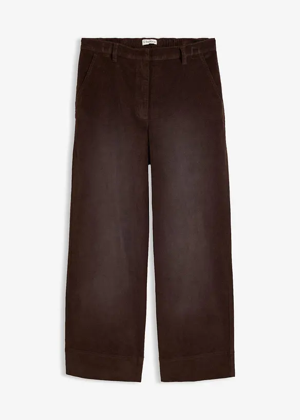 Pantaloni in velluto a coste di misto cotone, vita alta, bonprix