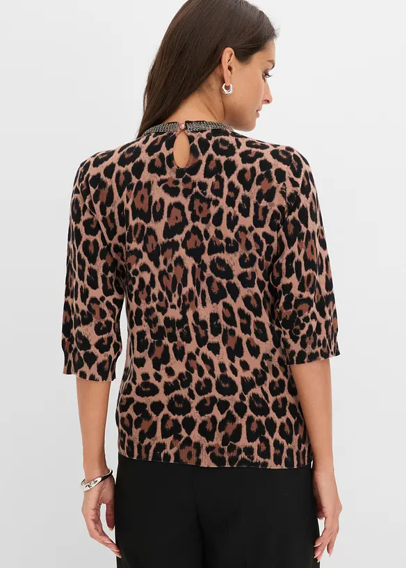 Maglione in filato fine fantasia, bonprix