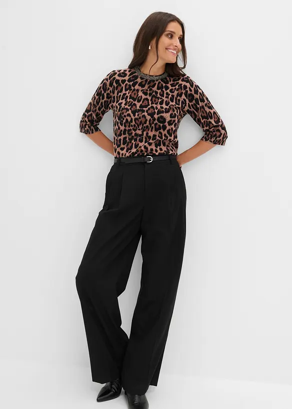 Maglione in filato fine fantasia, bonprix