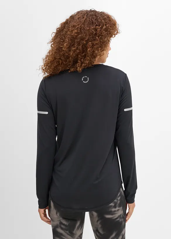 Maglia per sport ad asciugatura rapida con dettagli riflettenti (pacco da 2), bonprix