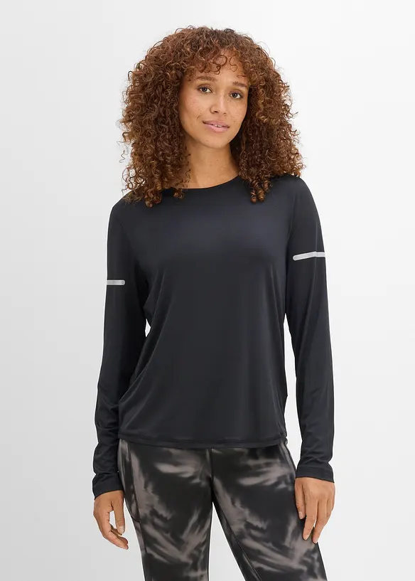 Maglia per sport ad asciugatura rapida con dettagli riflettenti (pacco da 2), bonprix