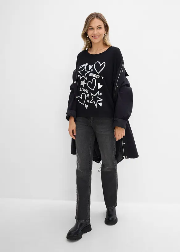 Maxi maglia in misto cotone, bonprix
