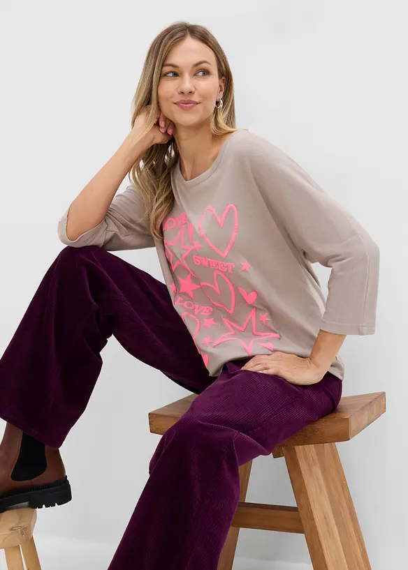 Maxi maglia in misto cotone, bonprix