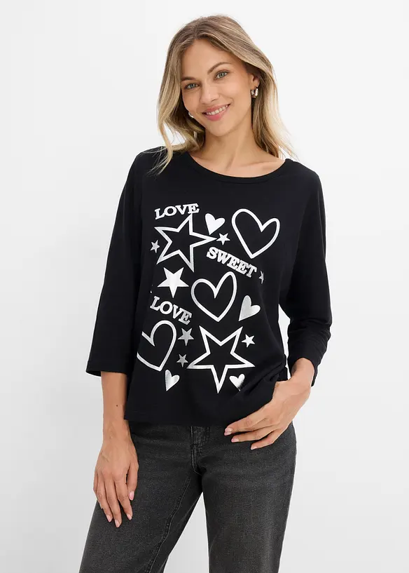 Maxi maglia in misto cotone, bonprix
