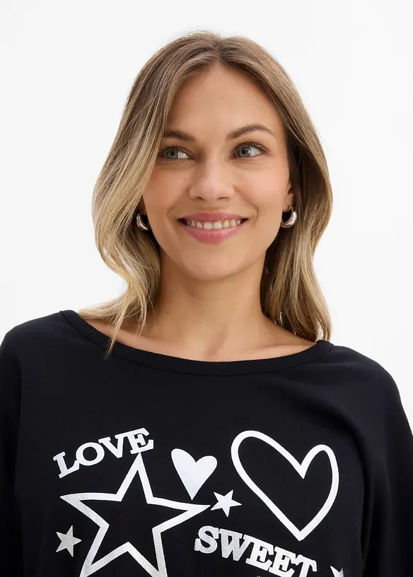 Maxi maglia in misto cotone, bonprix